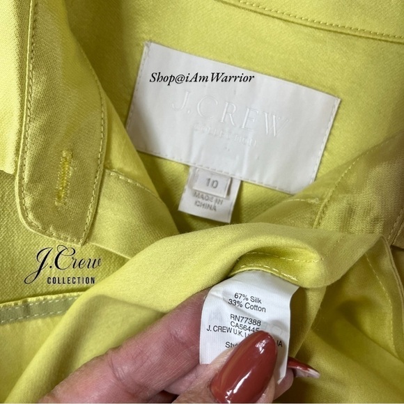 J.Crew Collection chartreuse silk shantung shirt-dress *shop@iamwarrior - Picture 12 of 13